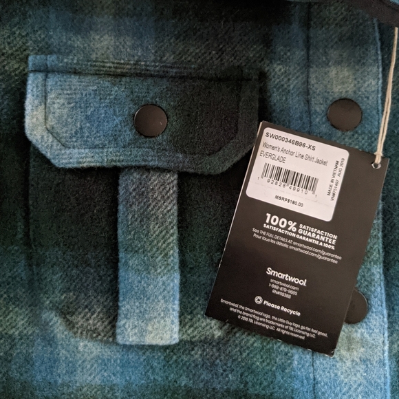Smartwool Women's Anchor Line Merino Wool Shacket in Everglade XS NWT - Picture 6 of 9